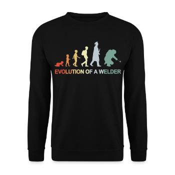 Vintage Welding Evolution - Unisex Sweatshirt - black - Front - Alina (178cm) & Michal (187cm)