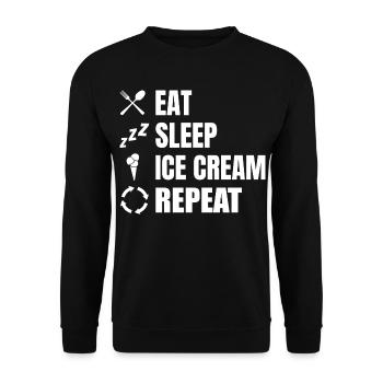 Eat Sleep Ice Cream Repeat - Unisex Sweatshirt - black - Front - Alina (178cm) & Michal (187cm)