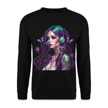 Die Fee des Waldes - Unisex Pullover - Schwarz - Vorne - Alina (178cm) & Michal (187cm)