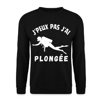 j'peux pas j'ai plongée cadeau humoristique - Sweat-shirt Unisexe - noir - Devant - Alina (178cm) & Michal (187cm)