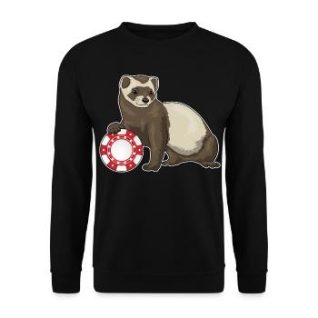 Ferret Poker Jetons de Poker - Sweat-shirt Unisexe - noir - Devant - Alina (178cm) & Michal (187cm)