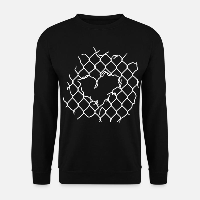 Maschendraht Herz - Unisex Pullover - Schwarz