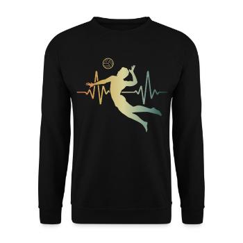 Heartbeat Volleyball ECG Pulse - Sweat-shirt Unisexe - noir - Devant - Alina (178cm) & Michal (187cm)