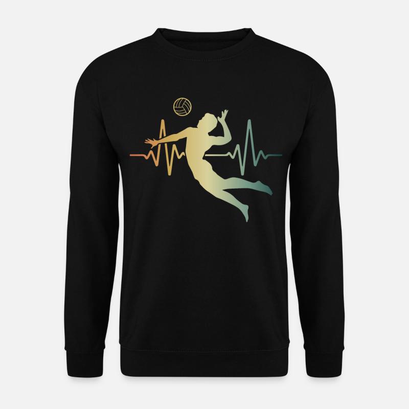 Herzschlag Volleyball EKG Puls - Unisex Pullover - Schwarz