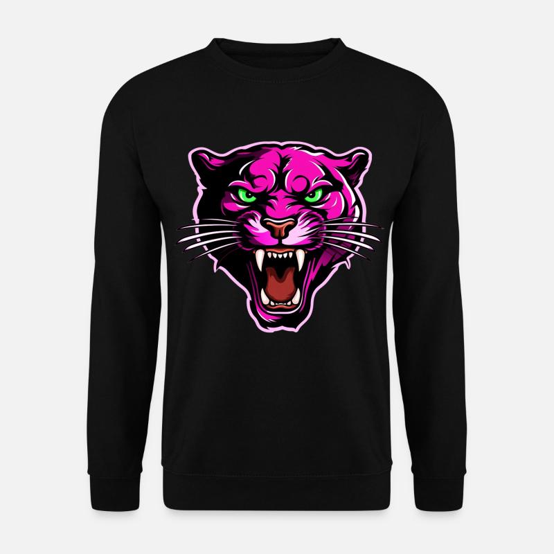 Panther Kopf Pink - Unisex Pullover - Schwarz