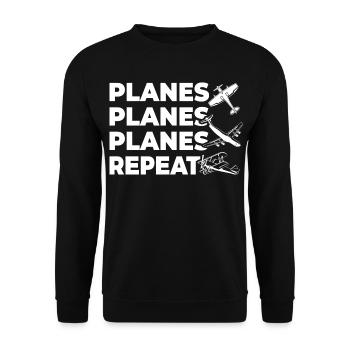 Airplanes - Unisex Sweatshirt - black - Front - Alina (178cm) & Michal (187cm)