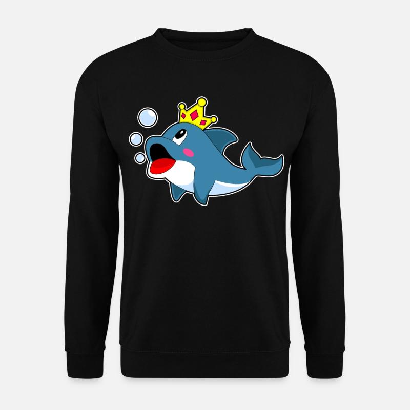 Delfin König Krone - Unisex Pullover - Schwarz