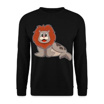Lion de phoque - Sweat-shirt Unisexe - noir - Devant - Alina (178cm) & Michal (187cm)