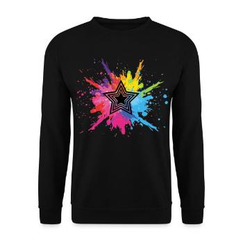 Black star and multicolored explosion - Unisex Sweatshirt - black - Front - Alina (178cm) & Michal (187cm)