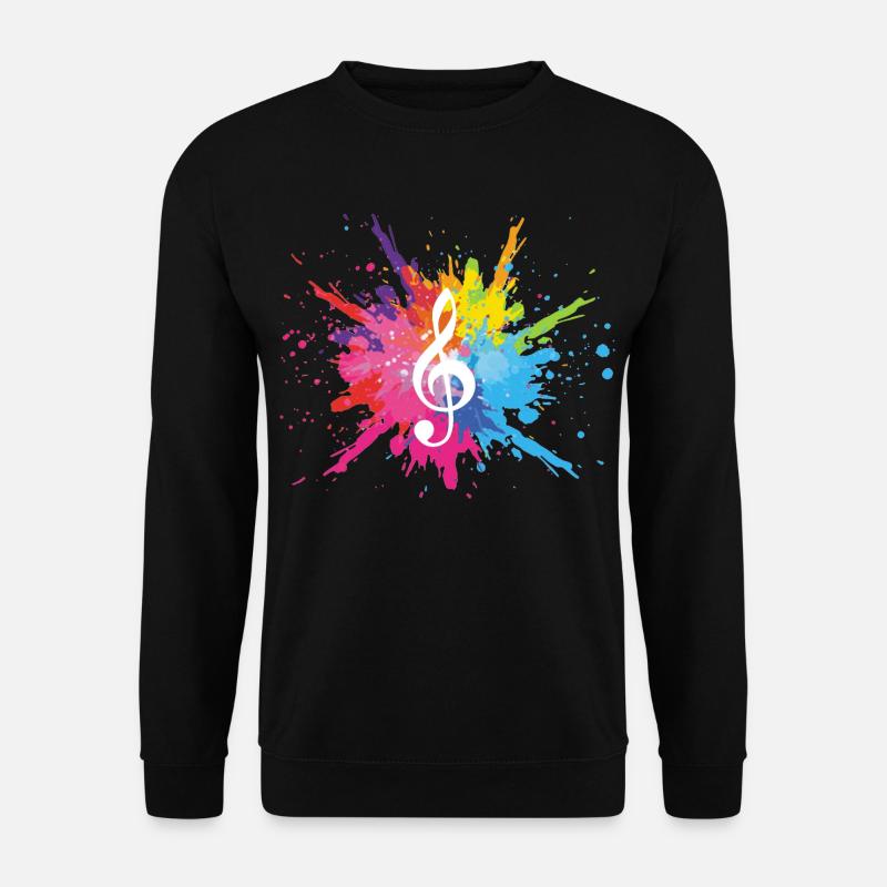 Musik und mehrfarbige Explosion (weiß) - Unisex Pullover - Schwarz