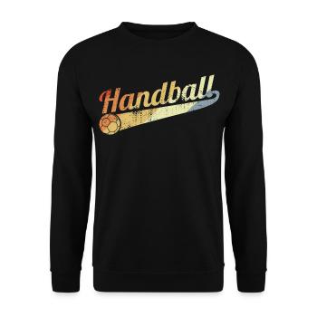 Vintage Handball - Unisex Pullover - Schwarz - Vorne - Alina (178cm) & Michal (187cm)