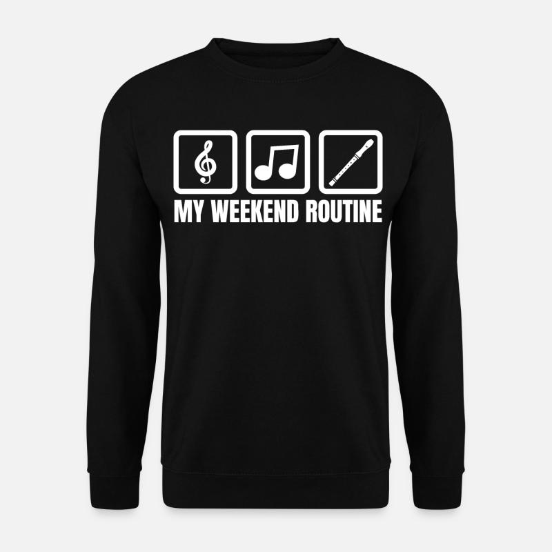 Meine Wochenendroutine - Unisex Pullover - Schwarz