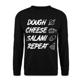 Dough Cheese Salami Repeat - Unisex Sweatshirt - black - Front - Alina (178cm) & Michal (187cm)