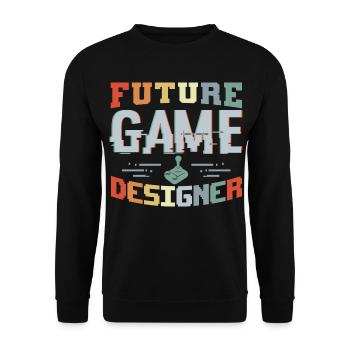 Zukünftiger Spielentwickler - Unisex Pullover - Schwarz - Vorne - Alina (178cm) & Michal (187cm)
