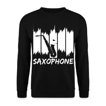 Croquis de saxophone - Sweat-shirt Unisexe - noir - Devant - Alina (178cm) & Michal (187cm)