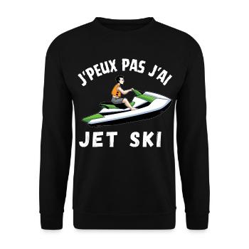 Je peux pas j ai jet ski cadeau humoristique drôle - Sweat-shirt Unisexe - noir - Devant - Alina (178cm) & Michal (187cm)