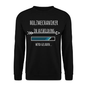 Holzmechaniker Ausbildung Beruf Geschenk - Unisex Pullover - Schwarz - Vorne - Alina (178cm) & Michal (187cm)