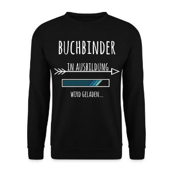 Buchbinder Ausbildung Handwerk Geschenk - Unisex Pullover - Schwarz - Vorne - Alina (178cm) & Michal (187cm)