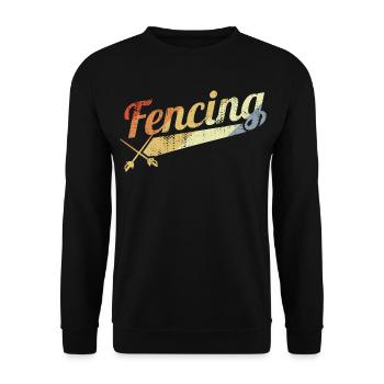 Fechten Vintage Look - Unisex Pullover - Schwarz - Vorne - Alina (178cm) & Michal (187cm)