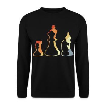 Retro chess game - Unisex Sweatshirt - black - Front - Alina (178cm) & Michal (187cm)