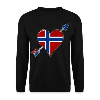 Drapeau de la Norvège coeur amoureux - Sweat-shirt Unisexe - noir - Devant - Alina (178cm) & Michal (187cm)