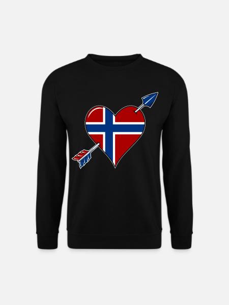Norwegen Flagge Herz verliebt - Unisex Pullover - Schwarz