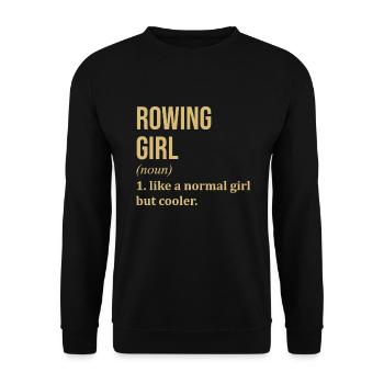 Rudermädchen Lustiges Zitat - Unisex Pullover - Schwarz - Vorne - Alina (178cm) & Michal (187cm)