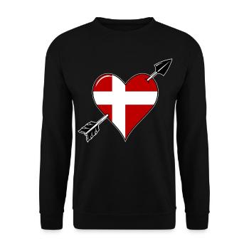 Denmark flag heart in love - Unisex Sweatshirt - black - Front - Alina (178cm) & Michal (187cm)