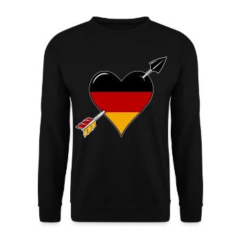 Allemagne drapeau coeur amoureux - Sweat-shirt Unisexe - noir - Devant - Alina (178cm) & Michal (187cm)