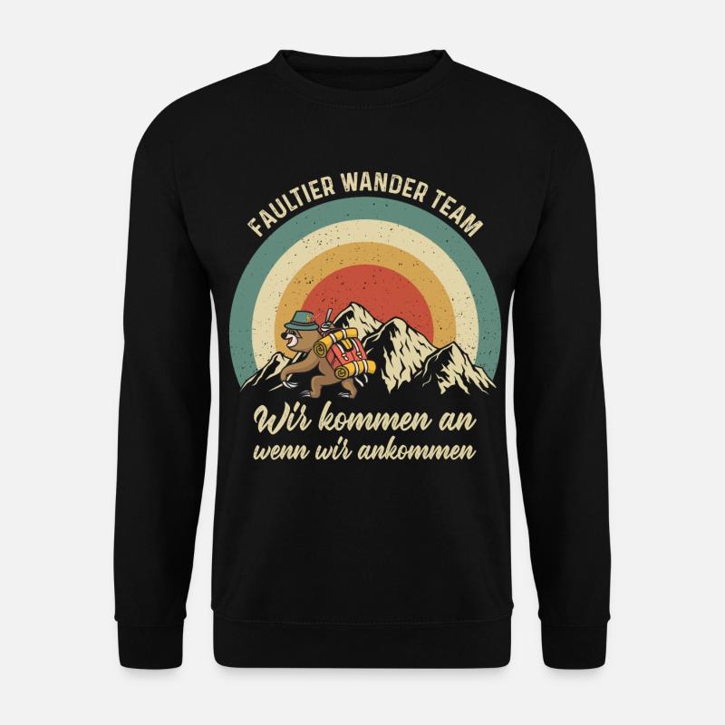 Wandern Faultier - Unisex Pullover - Schwarz