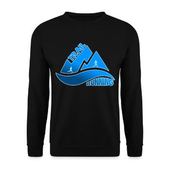 Trail Running Mountains Man Woman - Unisex Sweatshirt - black - Front - Alina (178cm) & Michal (187cm)