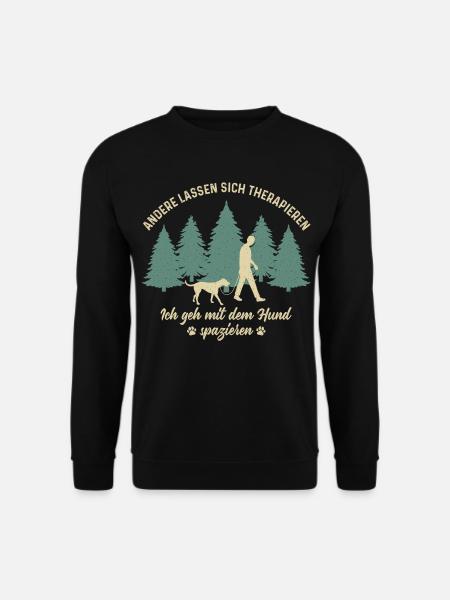 Herrchen Hund Gassi gehen Therapie Hundebesitzer - Unisex Pullover - Schwarz