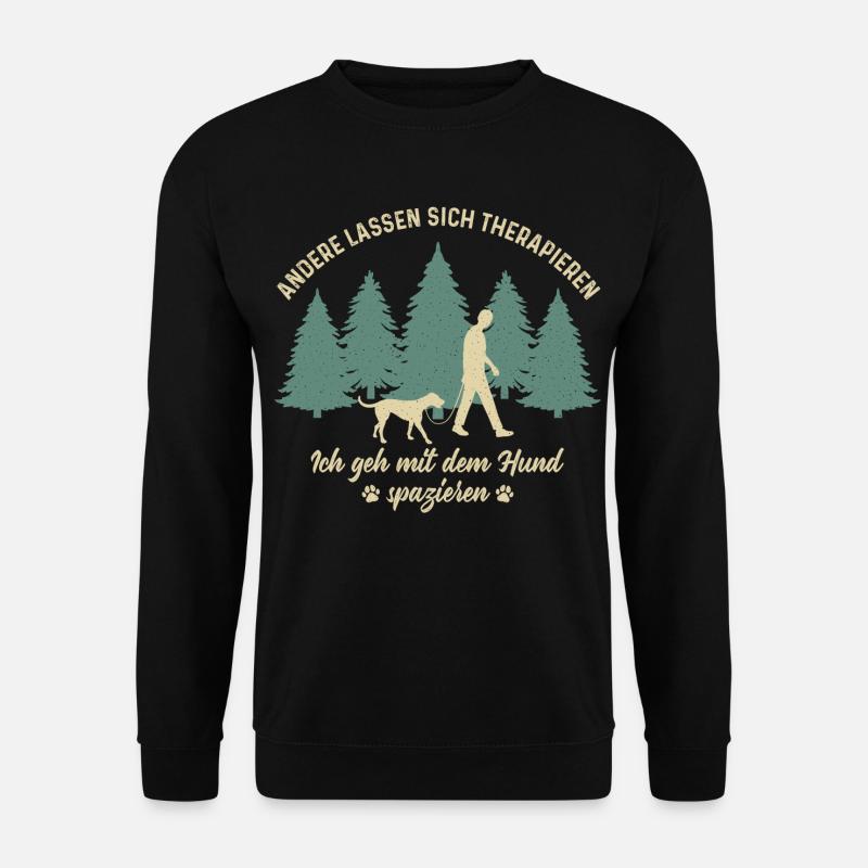 Herrchen Hund Gassi gehen Therapie Hundebesitzer - Unisex Pullover - Schwarz