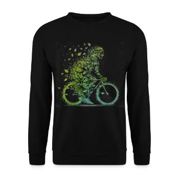 Fahrrad fahren Umweltschutz CO2 Abdruck Fitness - Unisex Pullover - Schwarz - Vorne - Alina (178cm) & Michal (187cm)