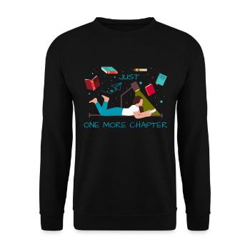 Just one more chapter funny reading quote - Unisex Sweatshirt - black - Front - Alina (178cm) & Michal (187cm)
