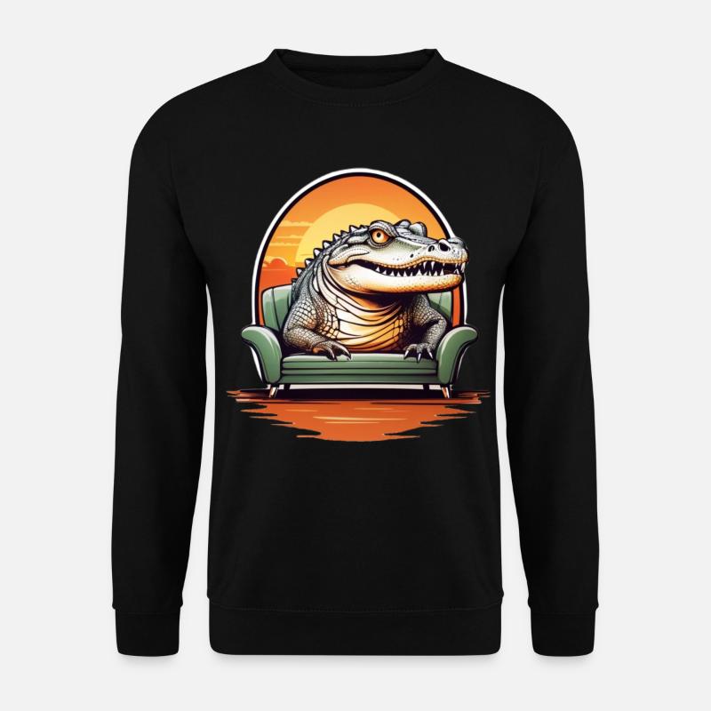 Alligator on sofa - Unisex Sweatshirt - black