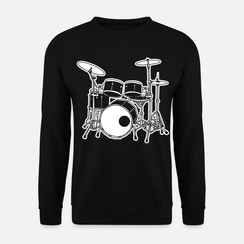 Schlagzeug Skizze - Unisex Pullover - Schwarz