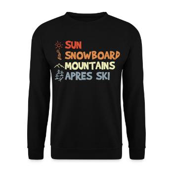 Vintage Snowboard - Unisex Sweatshirt - black - Front - Alina (178cm) & Michal (187cm)