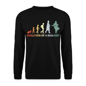 Banjo Player Evolution - Unisex Sweatshirt - black - Front - Alina (178cm) & Michal (187cm)
