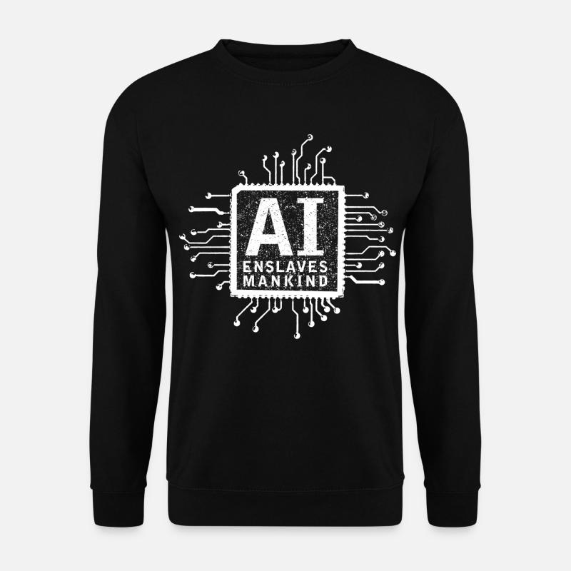 artificial intelligence white - Unisex Sweatshirt - black