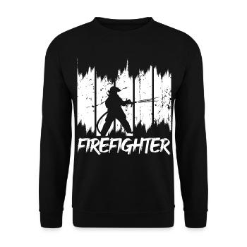 Feuerwehrmänner - Unisex Pullover - Schwarz - Vorne - Alina (178cm) & Michal (187cm)