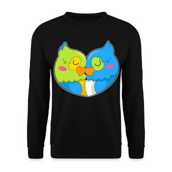 Amour de perroquet - Sweat-shirt Unisexe - noir - Devant - Alina (178cm) & Michal (187cm)