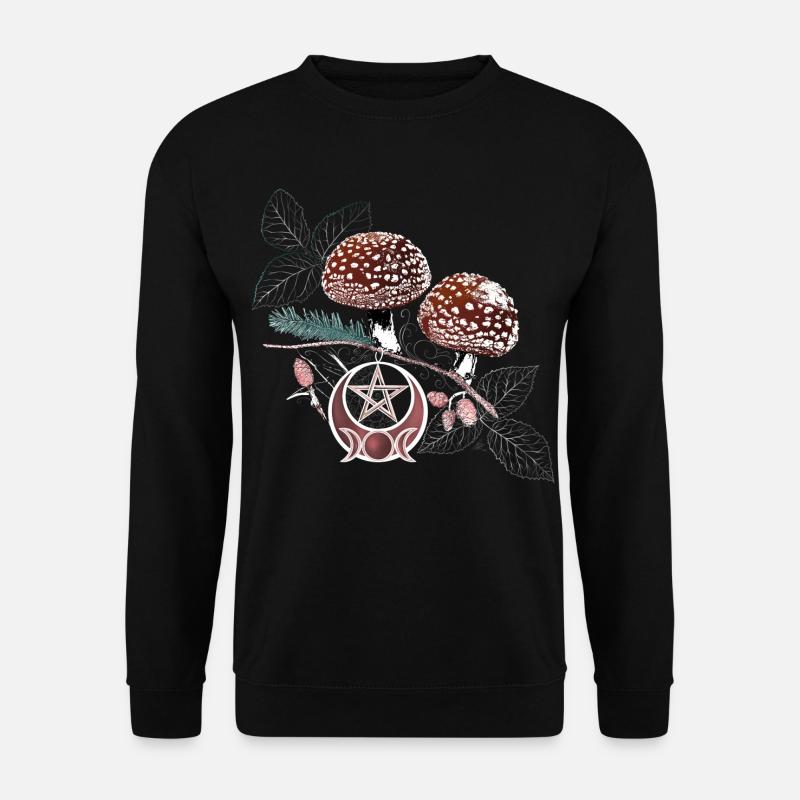 Toadstool Wicca Symbol Natural Magic Autumn - Unisex Sweatshirt - black