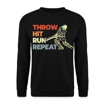 Throw Hit Run Repeat - Unisex Pullover - Schwarz - Vorne - Alina (178cm) & Michal (187cm)