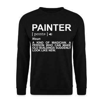 Maler Lackierer Definition - Unisex Pullover - Schwarz - Vorne - Alina (178cm) & Michal (187cm)