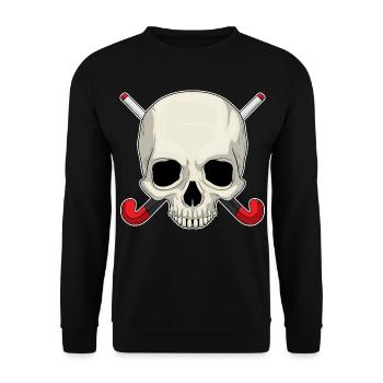 Croûte de hockey sur gazon en forme de crâne - Sweat-shirt Unisexe - noir - Devant - Alina (178cm) & Michal (187cm)