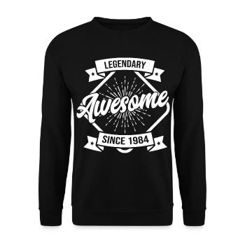Legendary Awesome since 1984 - Unisex Sweatshirt - black - Front - Alina (178cm) & Michal (187cm)