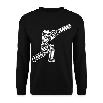 Kleiner Cricket Spieler - Unisex Pullover - Schwarz - Vorne - Alina (178cm) & Michal (187cm)