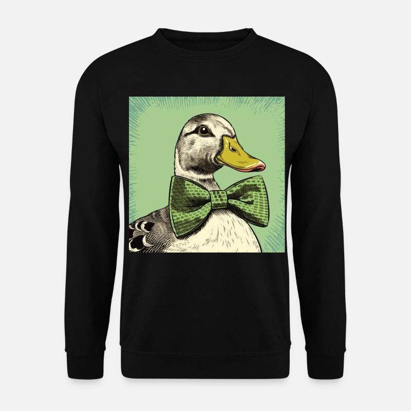Duck with Bowtie - Unisex Sweatshirt - black