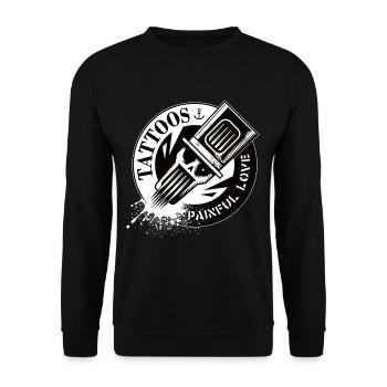 TATTOOS PAINFUL LOVE - Unisex Pullover - Schwarz - Vorne - Alina (178cm) & Michal (187cm)